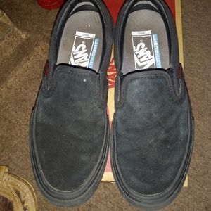 Converse black suede slip on